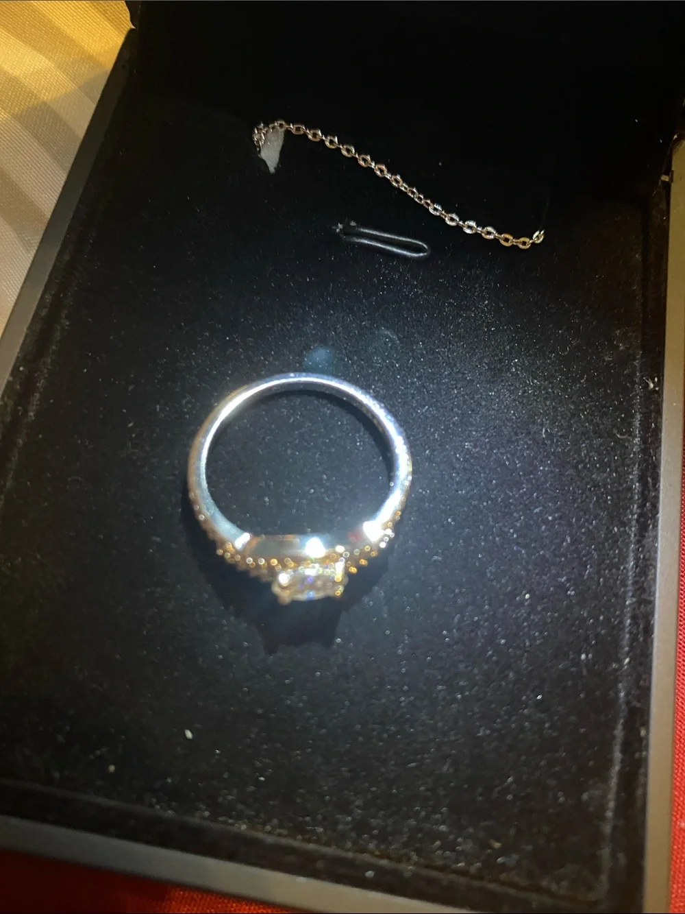 Moissanite Sterling Silver Halo Engagement Ring in Silver